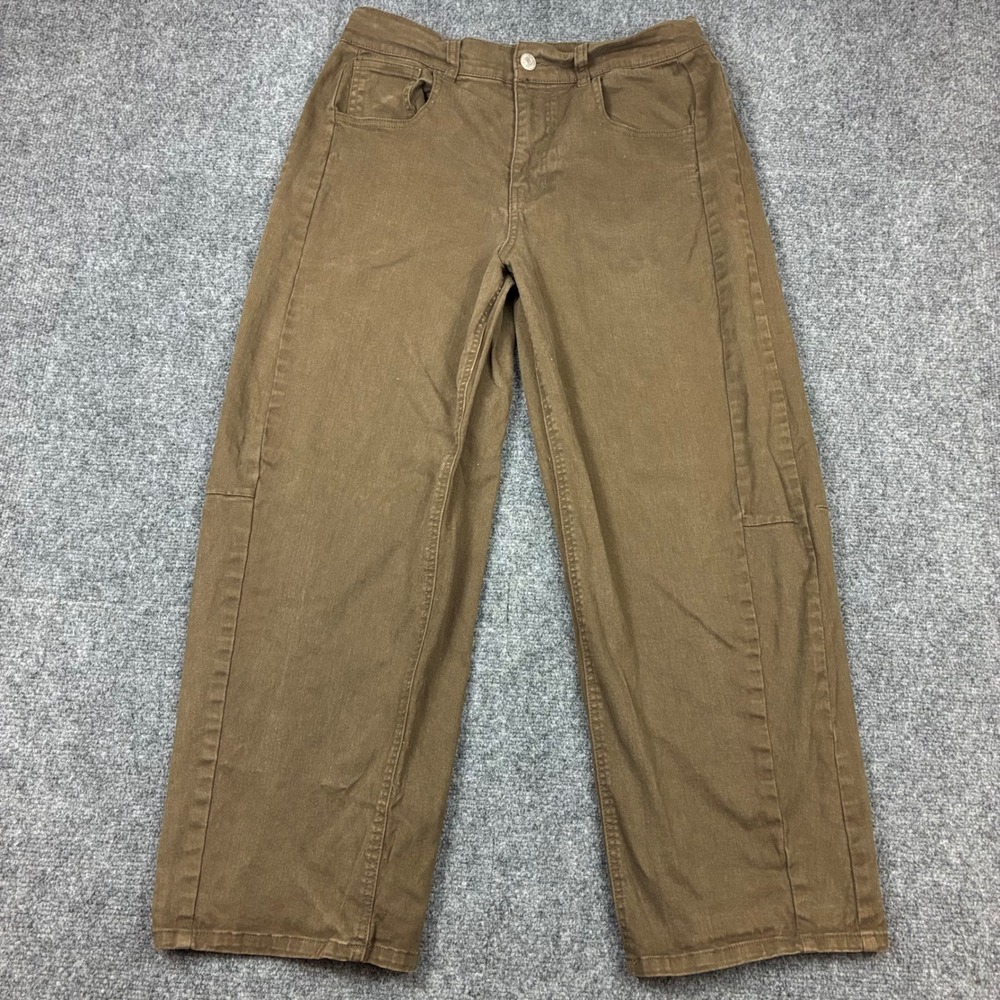 Forever 21 Brown Wide Leg High Rise Jeans Womens Size Medium 30x26 Utility Denim